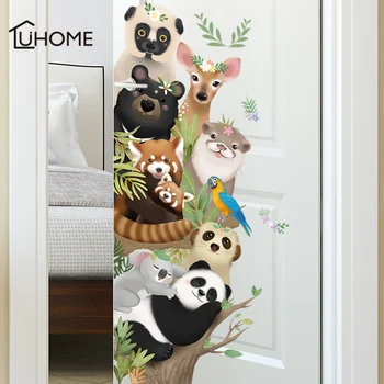

Lovely Panda Giraffe Koala Animal Cartoon Wall Stickers for Living Room Kids Room Stickers DIY Wallpaper PVC Self-adhesive