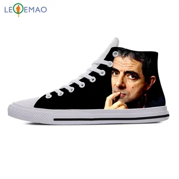 

Custom Spring Autumn Canvas Shoes Rowan Atkinson High Quality Handiness Flats Men's Casual Shoes Comfortable Big Off White