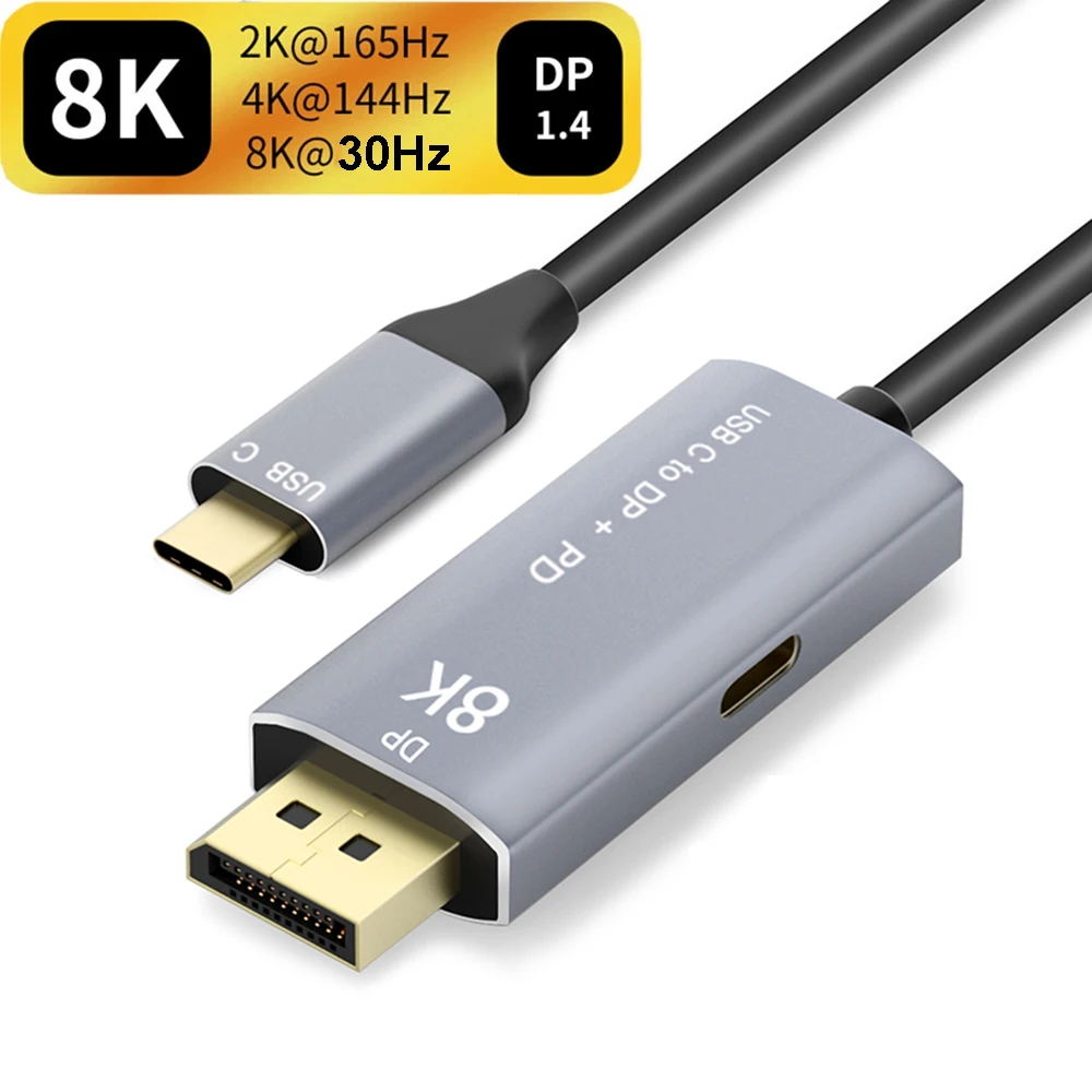 8k Usb-c To Displayport 1.4 Cable With 