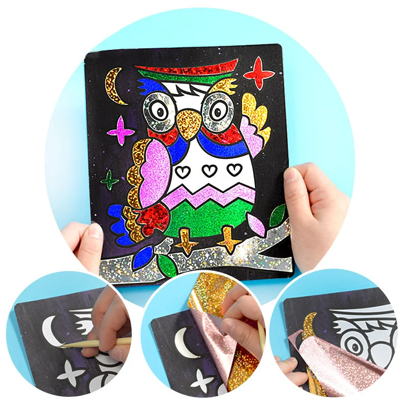 9pcs DIY Magic Art Sticker Painting for Kids Arts Cute Cartoon Creative  Stickers for Children Gift - AliExpress