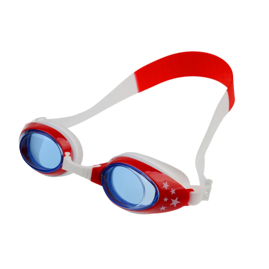 Детские противотуманные очки для плавания, регулируемые очки для плавания+ 2 штуки, затычки для ушей, очки для плавания