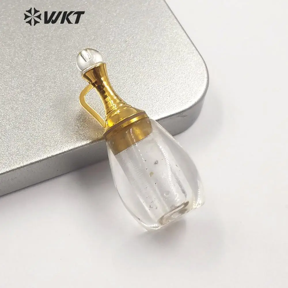 f (gold) WT-P1496 WKT Новинка! Натуральный камень подвеска флакон духов кулон Женская мода Маленькая подвеска в виде бутылочки парфюма ювелирные изделия - Окраска металла: f (gold)