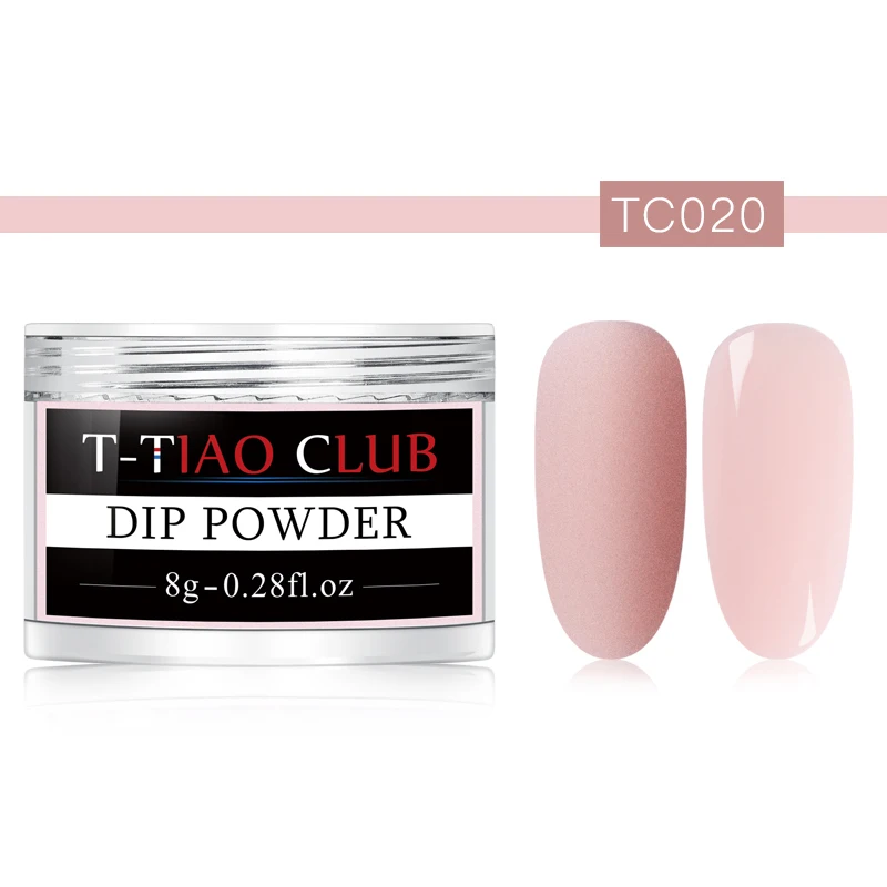 T-TIAO CLUB 8 г матовый цвет окунания ногтей порошок розовый блеск для ногтей натуральный сухой дизайн ногтей украшение без лампы Лечение ногтей пыль Dec - Цвет: S03814