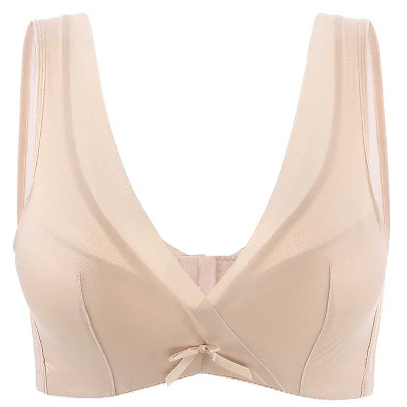 beige04 Женский бюстгальтер без косточек, уникальный лифтинг, полная поддержка размера плюс 34 36 38 40 42 A B C D - Цвет: beige04