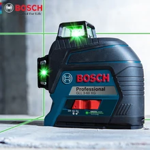 Linea di proiezione verticale e orizzontale verde dello strumento di misura del livello 12 del Laser di Bosch GLL3-60XG per la decorazione domestica all'aperto