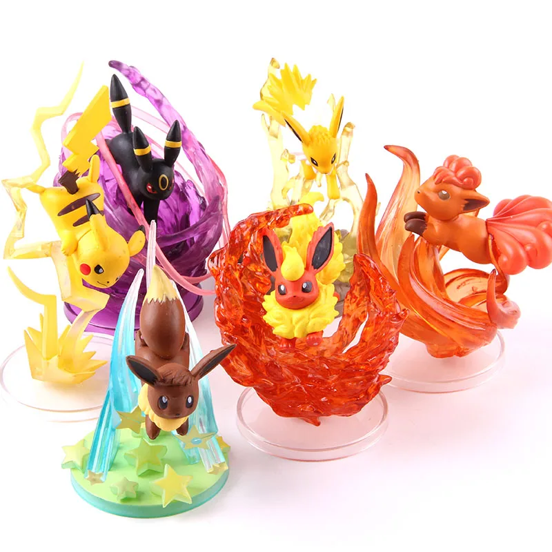 Горячие игрушки Аниме С рисункам героев из мультфильмов и Иви Jolteon Umbreon Vulpix Flareon Собака ПВХ экшн статуэтки коллекционные модели игрушечных