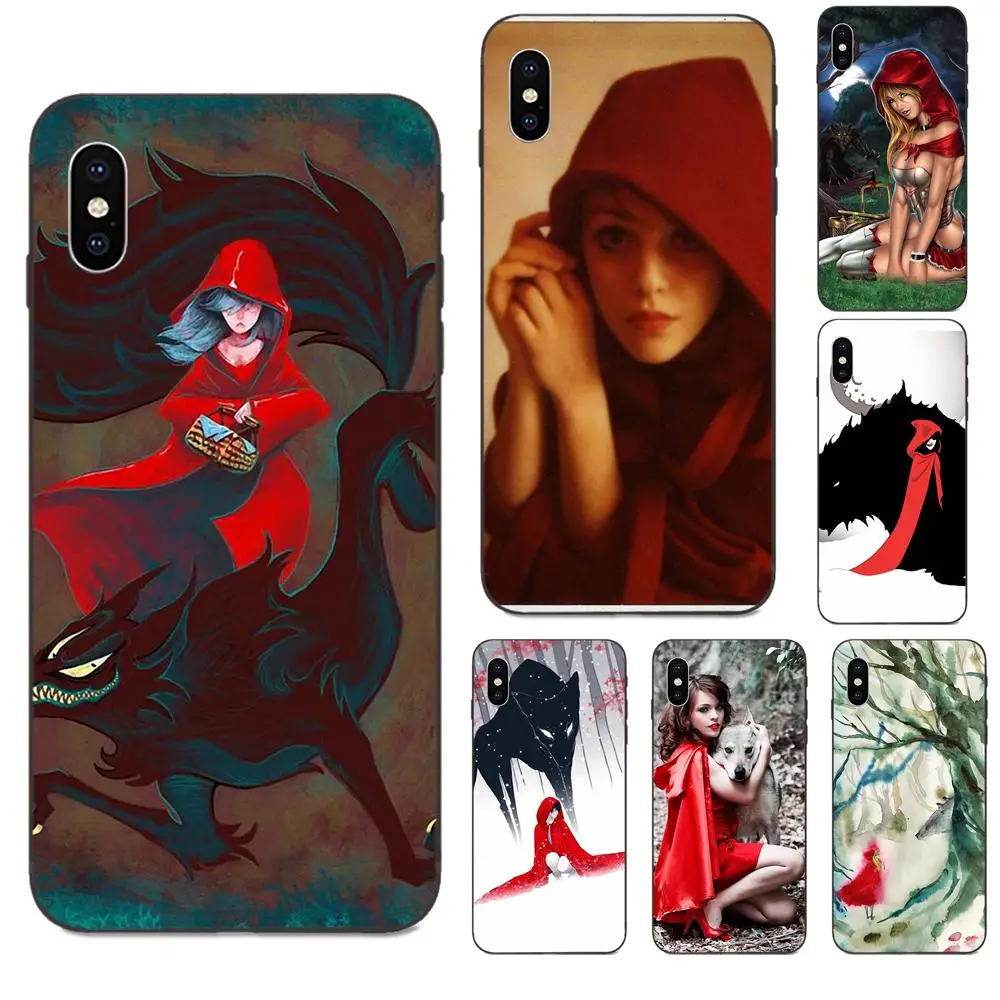 Стильный чехол для сотового телефона Красная Шапочка и волчок Apple iPhone 4 5 6 6S 7 8 11 Plus