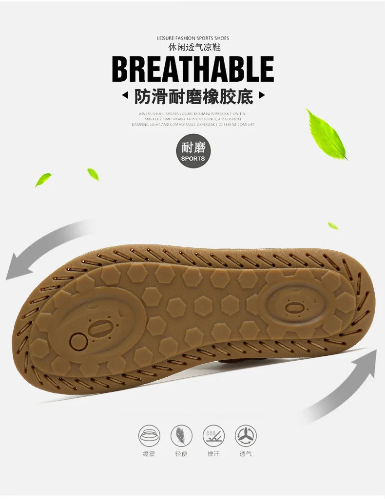 New Style Summer Men Genuine Leather Fashion Peep-Toe Sandals Hot Selling Versatile Sandals Men's
