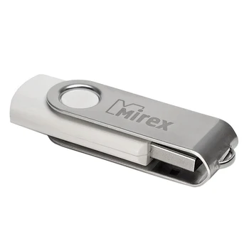

Mirex SWIVEL WHITE flash drive, 8 GB, USB2.0, read up to 25 Mb / s, write up to 15 Mb / s, white 2891017