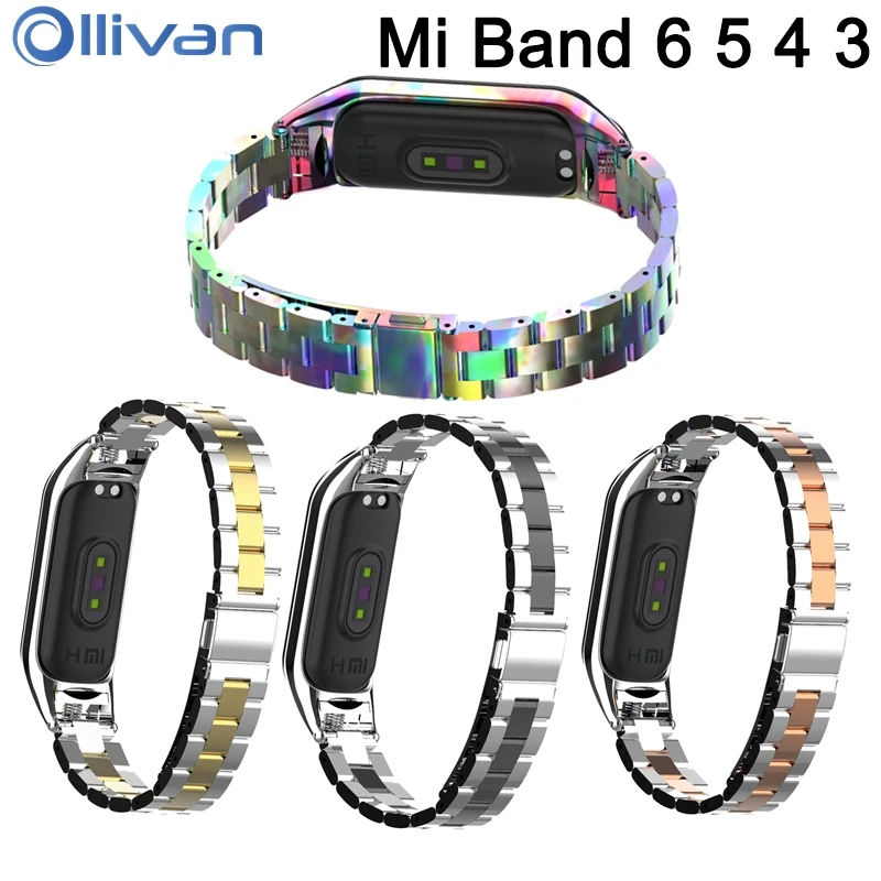 Fashion Replacement Metal Strap MI band 6 Global Stainless Steel Bracelet Wristbands Mi5 strap for Xiaomi mi Band 4 correa | Электроника