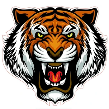 

Dawasaru Evil Tiger Colorful Car Sticker Personality Sunscreen Decal Laptop Motorcycle Auto Accessories Decoration PVC,15cm*15cm