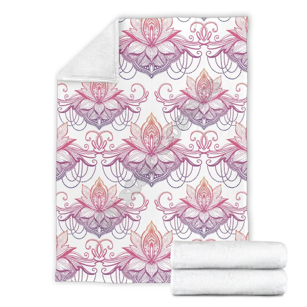

Ombre Lotus 3d printed fleece blanket Beds Hiking Picnic Thick Quilt Fashionable Bedspread Sherpa Throw Blanket