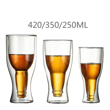 

Double-deckwine glass Beer glass Draft beer cup whiskey glass Creative bar glass cup Cold drink cup Wine glasses for festivals