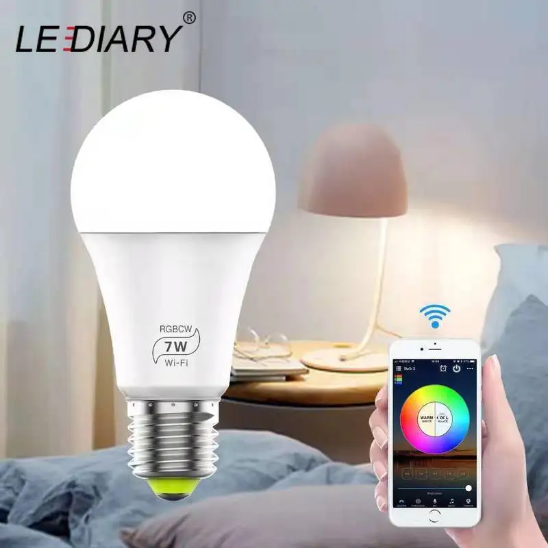 Светодиодная лампа IARY с Wi Fi и голосовым управлением светодиодная RGB 7 Вт 110 В 220 для