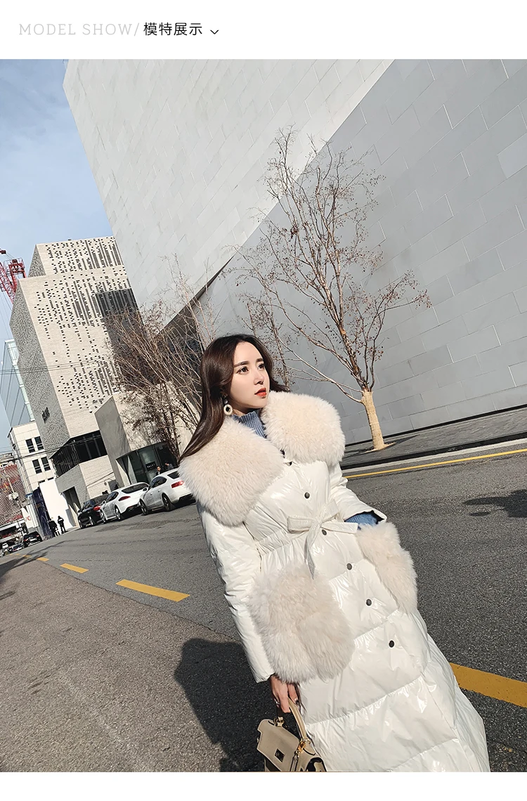 Большой меховой воротник длинное хлопковое Стеганое пальто зимнее украинское размера плюс Водонепроницаемая зимняя верхняя одежда женская куртка теплые парки для женщин L442