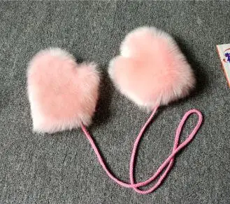 kids pink Женские осенне-зимние Утепленные перчатки из искусственного меха, женские модные варежки из искусственного лисьего меха R2350 - Цвет: kids pink
