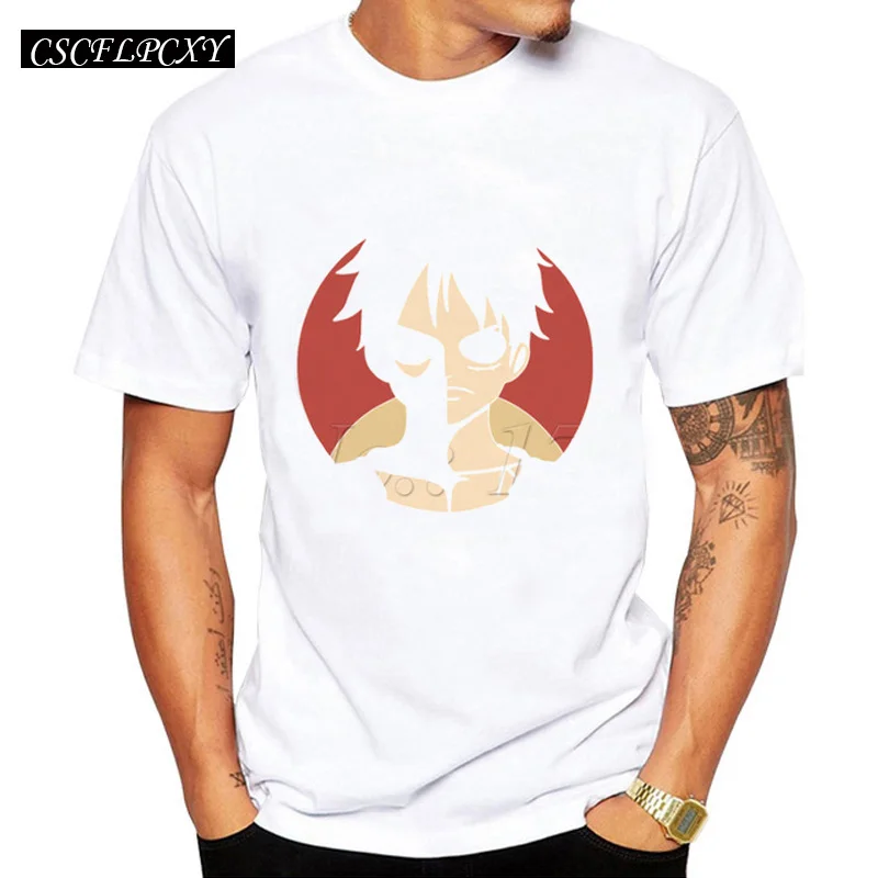 

One Piece Anime Men customized t-shirts Monkey D. Luffy geometric printed male tops hipster funny cool fashion tee