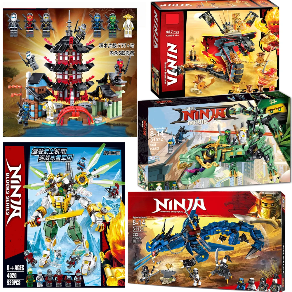 

For legoelys Ninja Flying Stormbringer Green Ninjagoinges Mecha Dragon Temple of Airjitzu Lloyd Kai Building Blocks Bricks toys