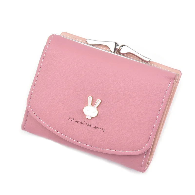 

2020 new wallet women's short soft leather wallet fashion fold Korean student zero wallet small rabbit Wallet