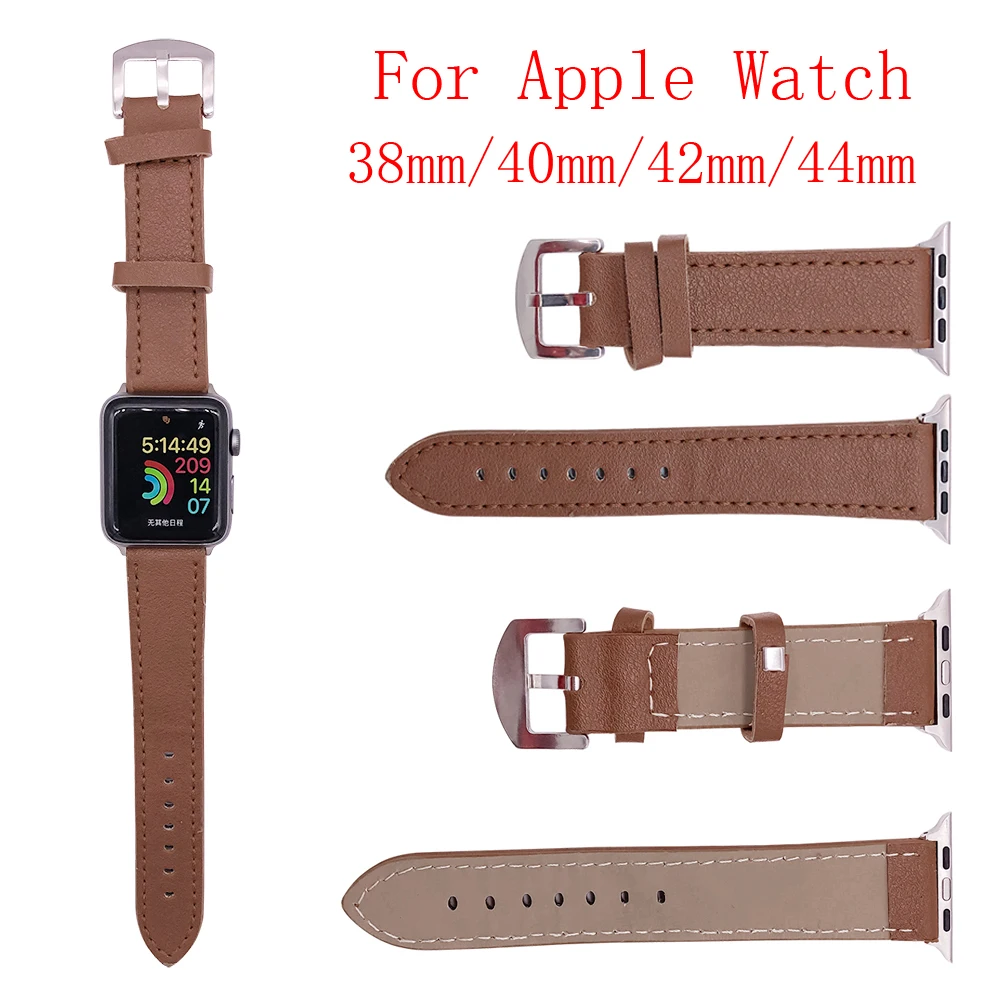 Кожаный ремешок для наручных часов Apple Watch версии 5/4/3/2/1 спортивный кожаный