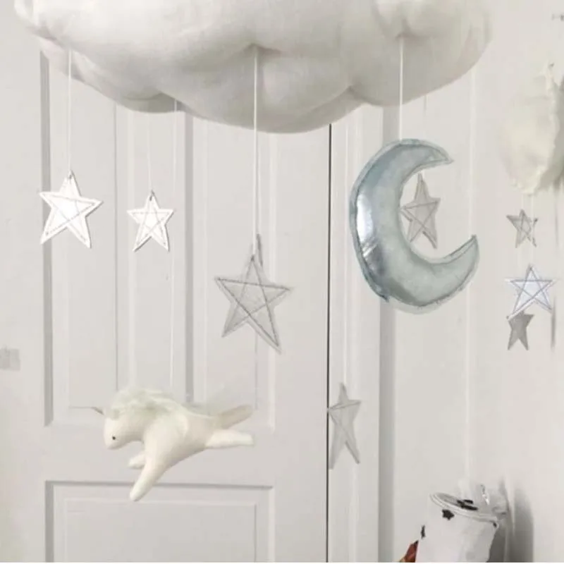 Home Decoration Nordic Children Tent Decoration Cloud Felt Rainbow Pendant Kids Room Decoration Smiles Photography Props