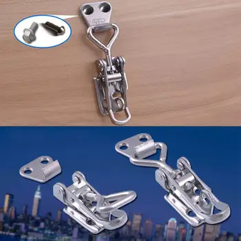 

Catch Hasp Box Trunk Latch Chest Toggle Lock Clamp Metalworking Stainless Steel Machinery Adjustable Spring Loaded Equipment