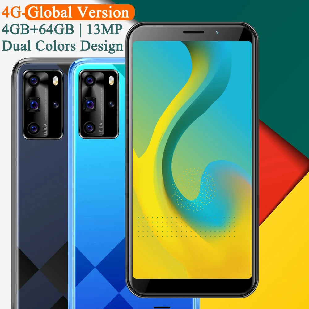 Versão global 4g lte nota 9t 64gb rom 4gb ram quad core smartphones android telefones celulares face id desbloqueado barato celulares 13mp