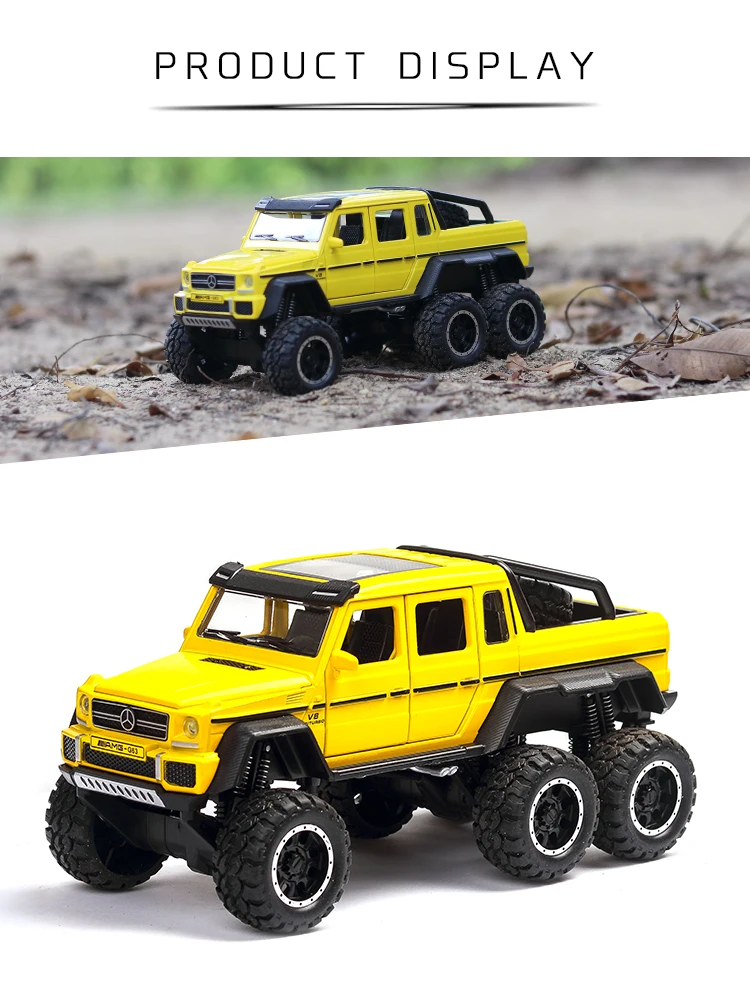 1:32 6WD литая под давлением металлическая G63 внедорожная модель автомобиля SUV транспортные средства G 63 6X6 колеса детские игрушки для детей светящиеся подарочные Автомобильные игрушки