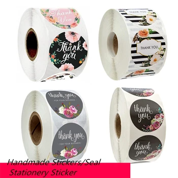 

500 labels roll flower thank you stickers scrapbooking for gift decoration stationery sticker seal label handmade custom sticker