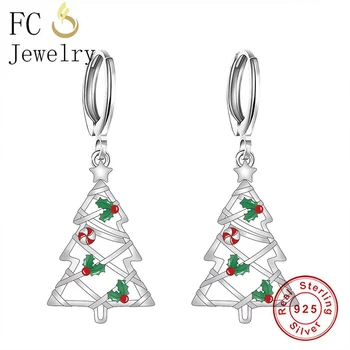 

FC Jewelry 925 Silver Christmas Tree Cherry Star Circle Infinity Hoop Earring Accessories Boucles Doreilles For Women Oorbellen