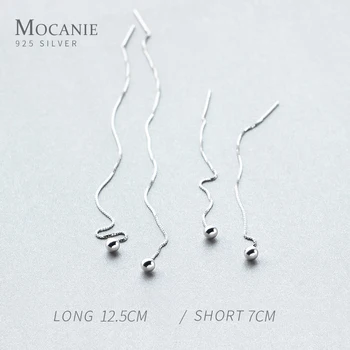 

Mcanie Classic Long Chain Little Ball Dangle Earring for Women 925 Sterling Silver Geometric Line Drop Earring Fine Jewelry Gift