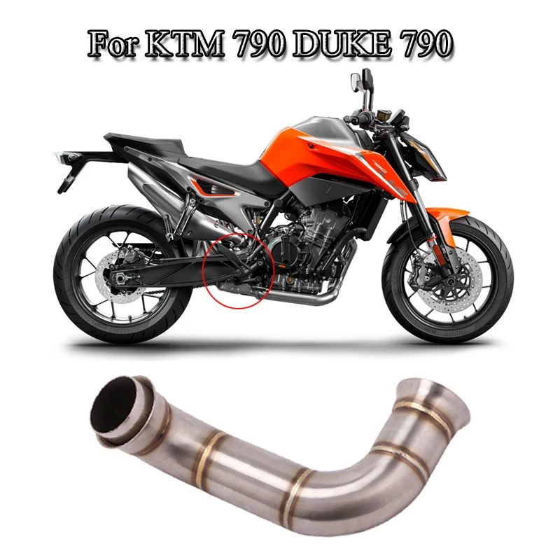 

Motorcycle Exhaust System Link Pipe Middle Mid Connecting Pipe Tube Slip On For KTM 790 DUKE 790 Replace Original Catalyst Refit