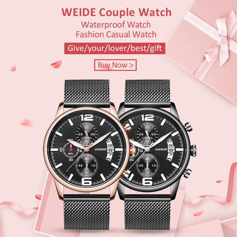 ORIGINAL  WEIDE 2020 Couple Watch Quartz Men Watch Chronograph Casual Military Watch Wristwatches Relogio Mas