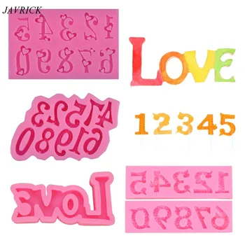 

0-9 Number Letter Pendant Epoxy Resin Mold Letter LOVE Fondant Silicone Molds