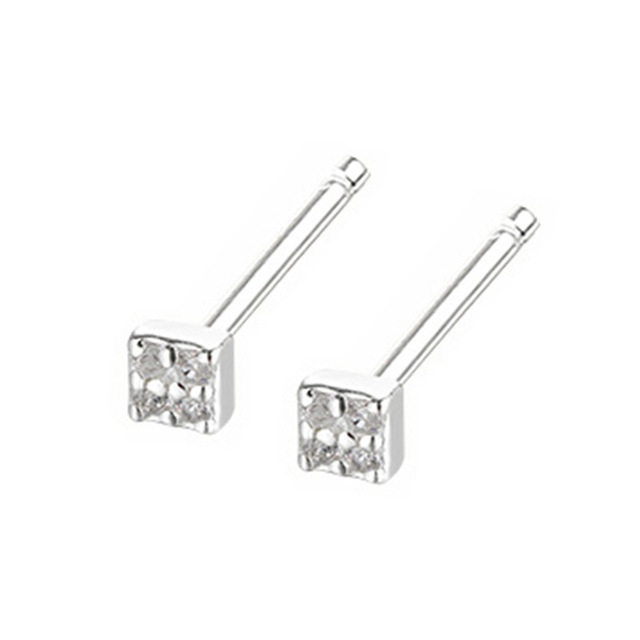 Fashion Women's Minimalist Mini Geometric Studs Earrings Triangle Square Heart Star Zircon Small Earrings Party Jewelry