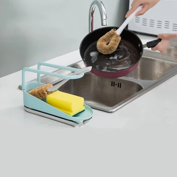 

1pc Kitchen Bathroom Drain Rack Rag Rack Cleaning Ball Scouring Pad Cup Brush Pot Brush Rack Soap Drain Rack