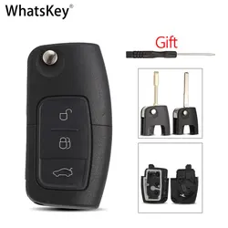 Car Key Shell Remote Fob Case For Ford Focus 2 3 Fiesta C Max Connect Ka Mondeo S Max Galaxy 3 Buttons Flip Modified