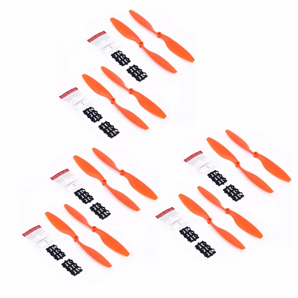 Оранжевый 12 шт. 10x4,5 1045 1045R сменный пропеллер реквизит для DJI F450 F550 мульти-радиуправляемый вертолет камера Дрон запасные части CW CCW комплекты крыла - Цвет: Оранжевый