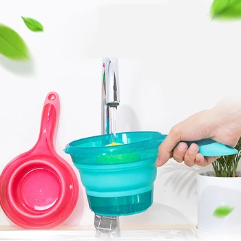 

4 Colors Folding Silicone+PP Multi-function Folding Measuring Spoon Food Bags Water Bowl Measuring Cup Food Spoon