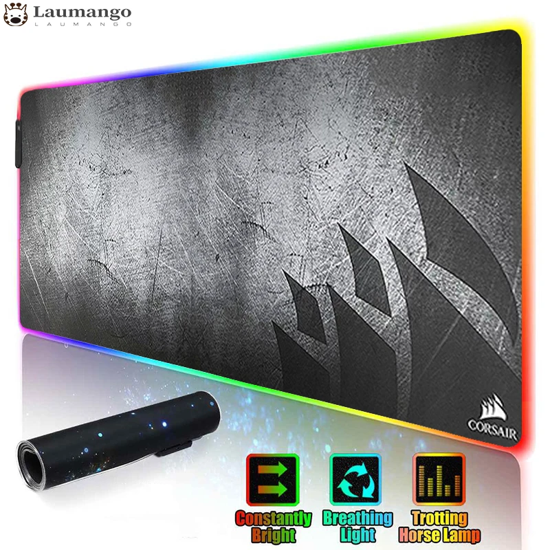 Игровой коврик для мыши Corsair RGB большой компьютерный со светодиодный Ной
