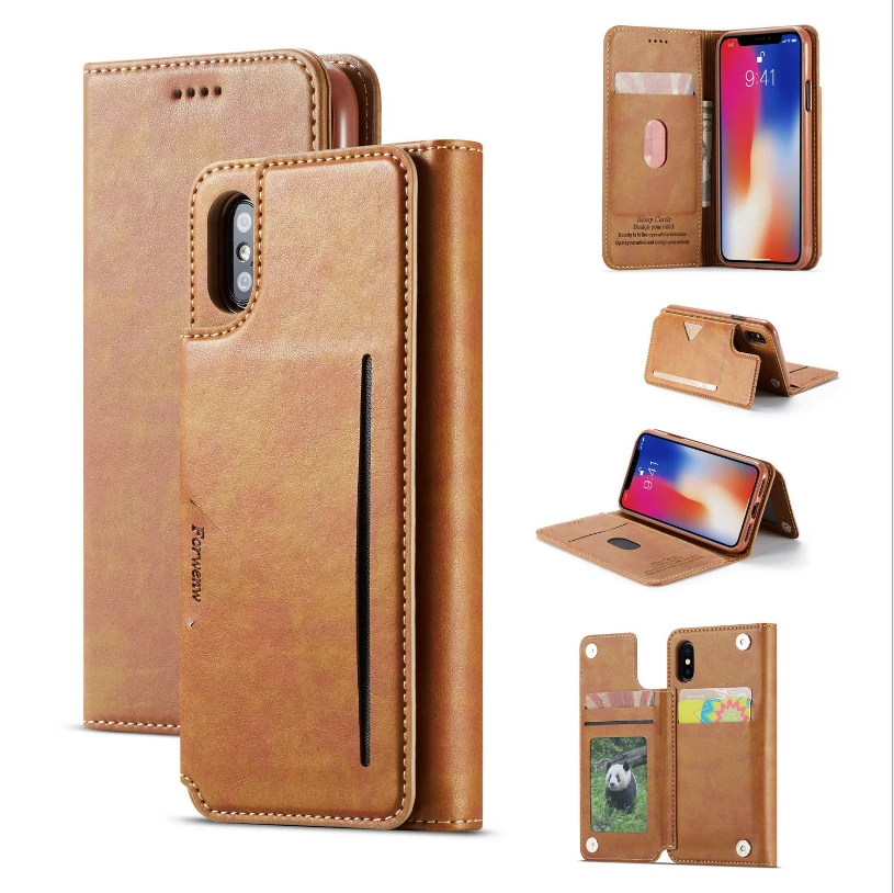 Ретро кожаный телефон чехол для iPhone 6 6s 7 8 Plus X XS Max XR Магнитный кошелек Coque чехол для samsung Galaxy S9 S10 S10E Plus