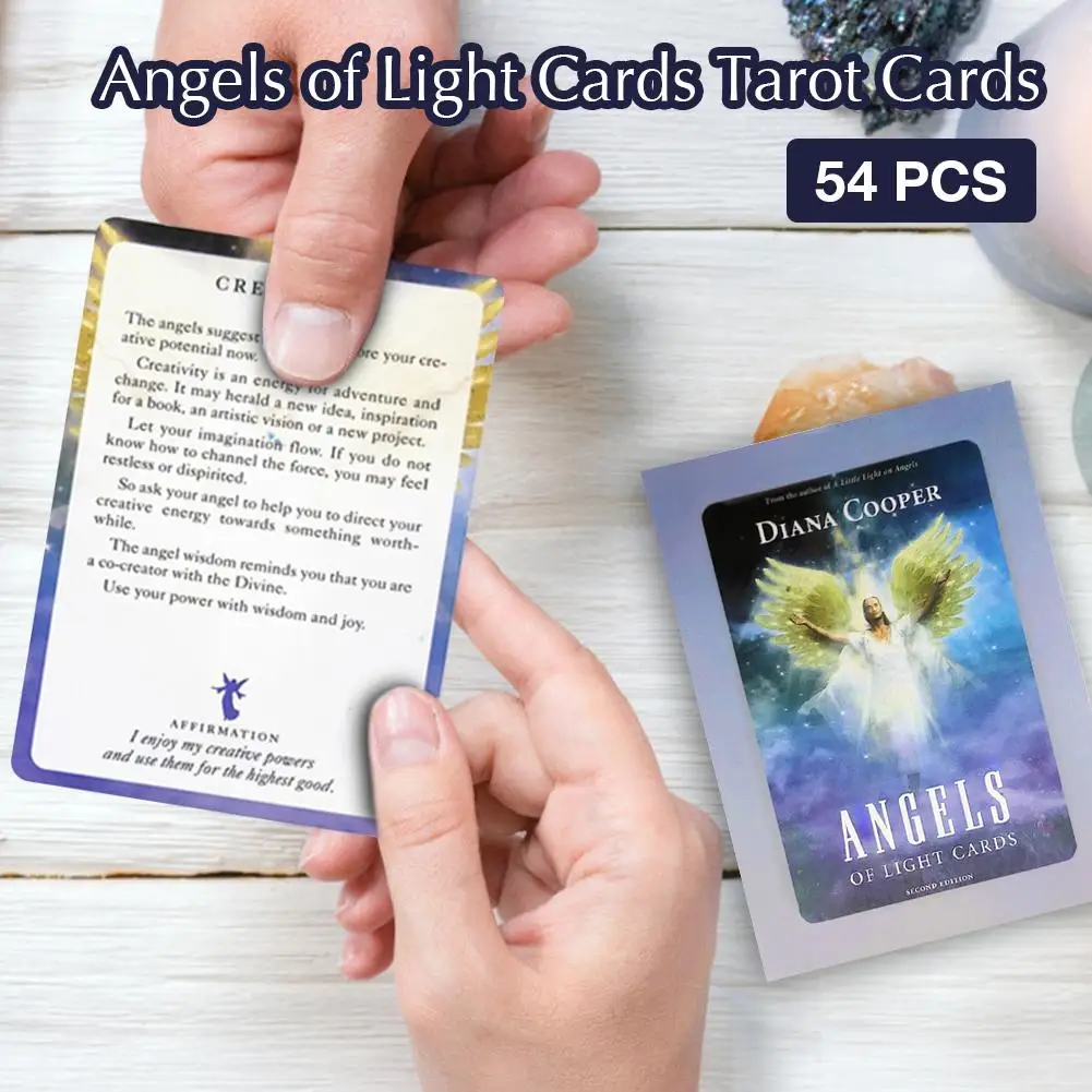 54ps Tarot Cards Deck Angels of Light Oracle Divination Fate Board Games English for Family Gift Party | Игрушки и хобби