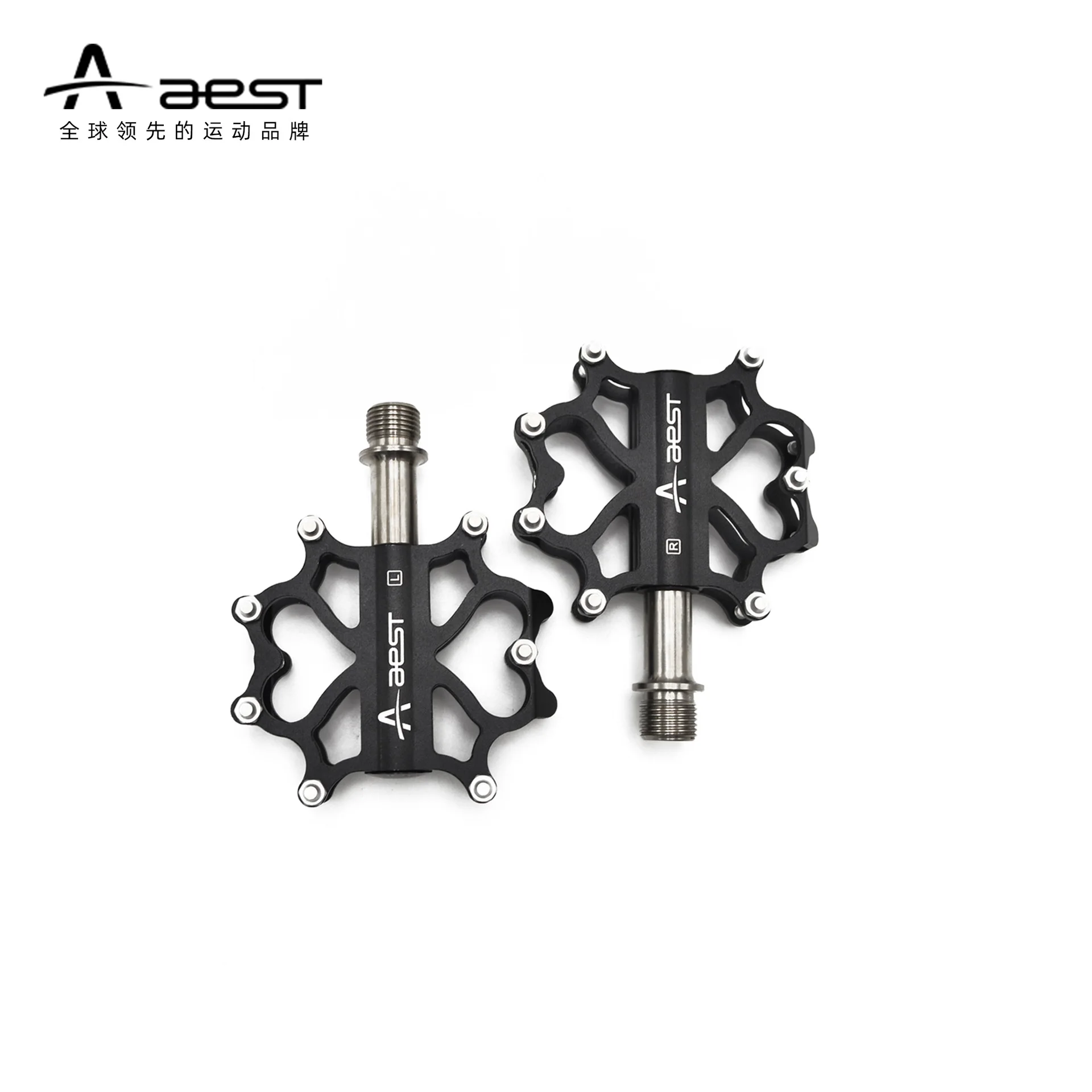 

ST Titanium Shaft Steel Shaft 3 Bearing CNC Mountain Bicycle Pedal Ultra-Light 3D Forging a Small Amount