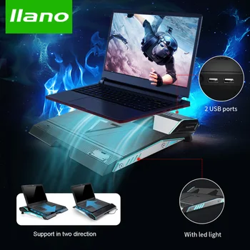 

LLANO V6 Portable Laptop Cooler with USB 2.0 Ports 16 Led Air Cooler Cooling Fan Base Notebook Cooler for 15 15.6 17 Inch Laptop