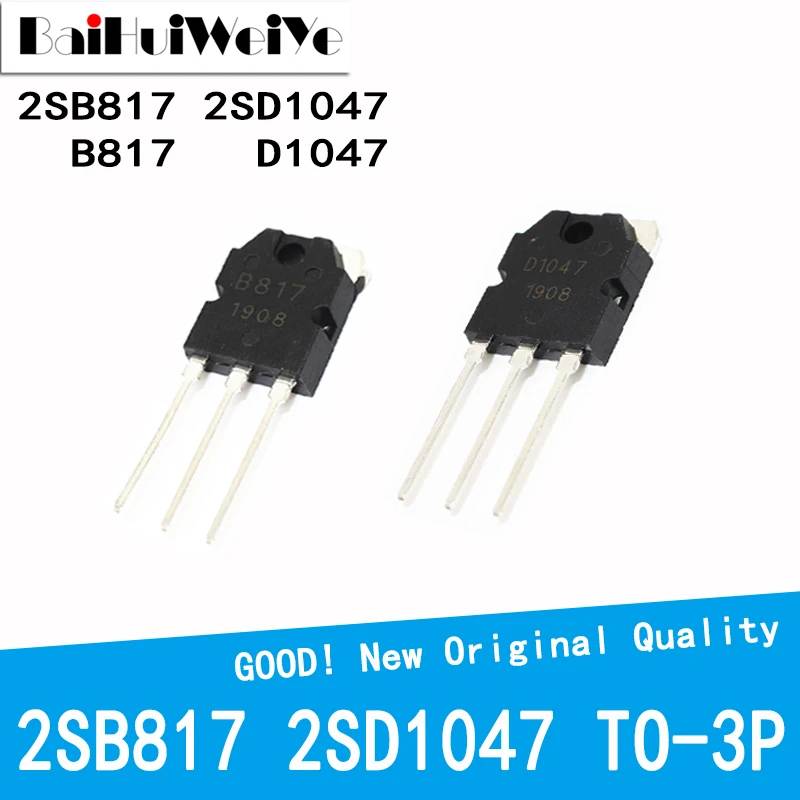 

10Pcs/Lot 5 Pairs B817 D1047 2SB817 2SD1047 TO-3P POWER TRANSISTORS TO-247 Audio Amplifier New Good Quality Chipse