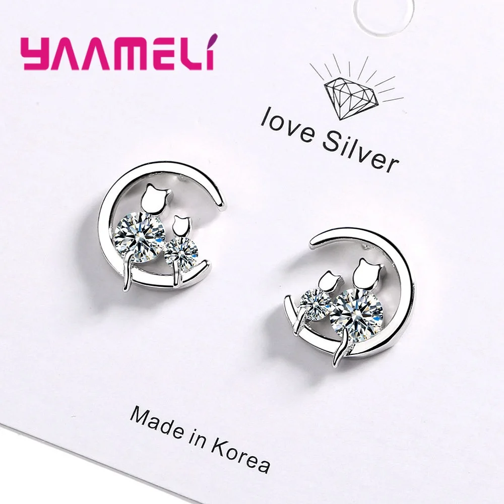 Женские серьги гвоздики из серебра 925 пробы с фианитом|Серьги-гвоздики| |