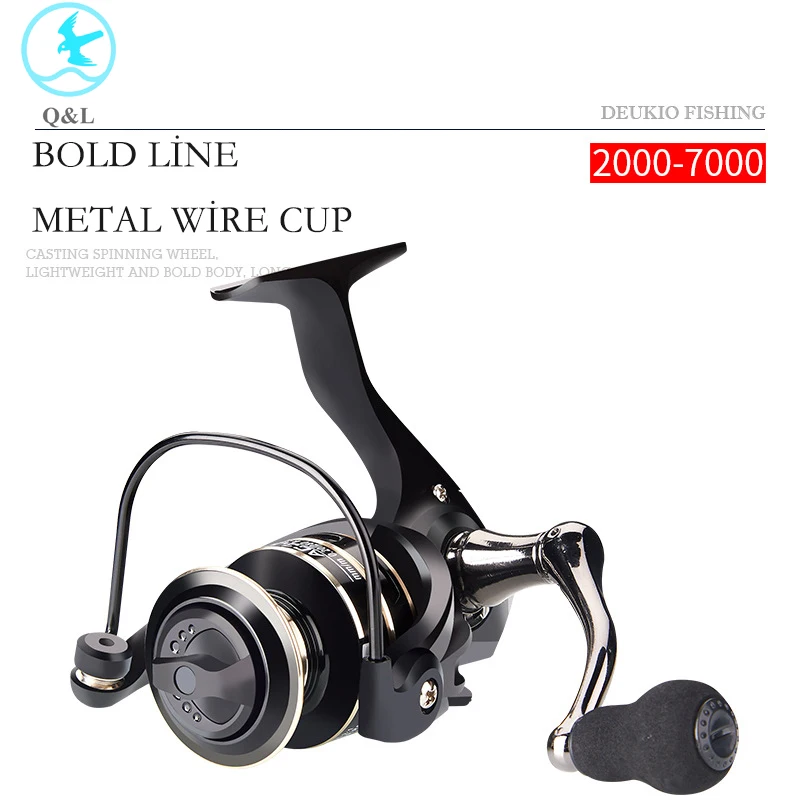 Deukio AC2000-7000 12BB One way bearing Spinning Reel carp Fishing reel All  metal spool spinning Reels