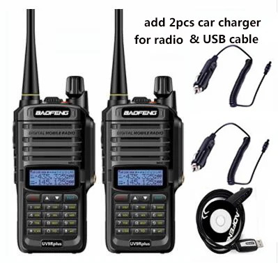 2 charger cable 2 шт. большой диапазон baofeng uv-9r плюс Водонепроницаемая рация с любительским cb радио Автомобильная радиостанция vhf uhf Удобная - Цвет: 2 charger cable