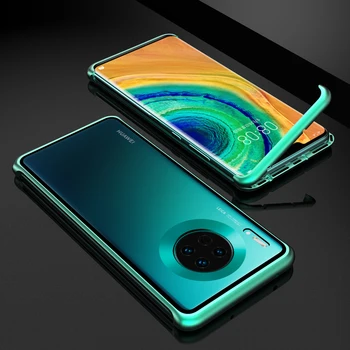 

Thin Shockproof Phone Case For Huawei Mate 30/ Pro/ 5G Luxury Aluminum Metal & Anti-scratch 9H Tempered Glass Case Cover Mate30