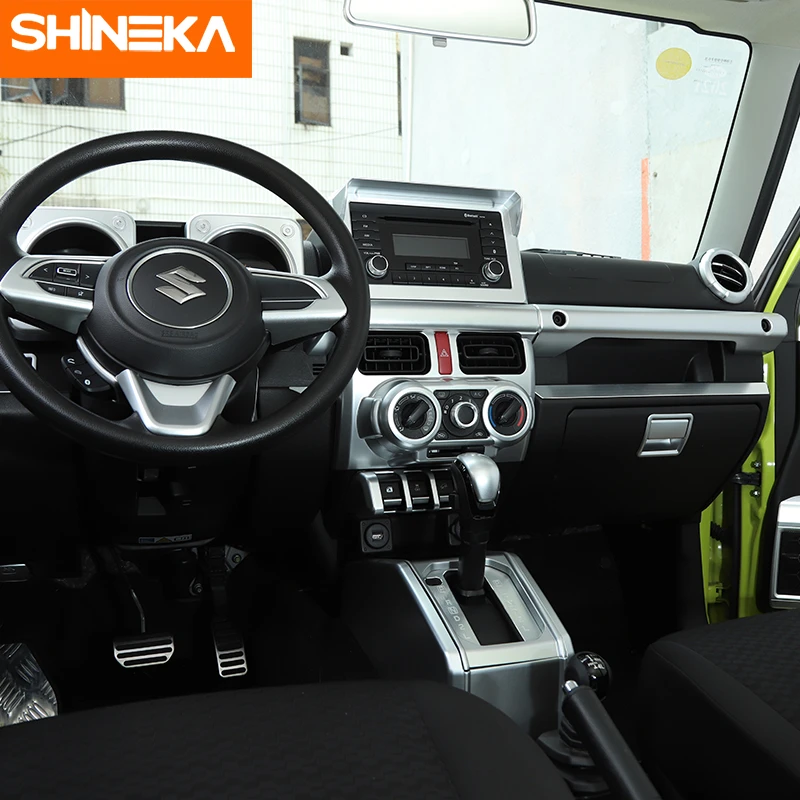 Shineka Interior Stickers For Suzuki Jimny Car Silver Center Console Decoration Cover Sticker For Suzuki Jimny 2019 Car Styling Car Stickers Aliexpress